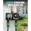 imageRAINPOINT Brass Sprinkler Timer 2 Stations Large Digital Water Timer for Garden Hose with 6 Programmable Procedure Hose Timer with DelayManualAuto Irrigation Mode for WeekSpecificDaily Watering