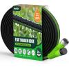 imageRAINPOINT Flat Soaker Hose 50ft 80 WaterSaving Drip Irrigation Hose for Garden Leakproof and Flexible with Anodized Aluminum Ends Double Layer Soaking Hoses for Garden Vegetables GreenGreen