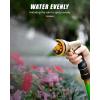 imageRAINPOINT Garden Hose Nozzle Heavy Duty Metal Water Hose Sprayer Nozzle with 9 Adjustable Spray Patterns High Pressure Hand Sprayer for Watering Plants Lawns Car and Pet Washing 1 GreenOrange