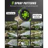 imageRAINPOINT Garden Hose Nozzle Hose Sprayer Nozzle with 9 Spray Patterns High Pressure Water Hose Nozzle Heavy Duty Metal Hand Sprayer Watering Plants and LawnGreyGreen