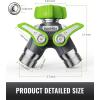 imageRAINPOINT Garden Hose Splitter 2 Way Heavy Duty Water Hose Y Spigot Splitter with Shutoff Valves 100 Metal Body Outdoor Faucet Splitter 19quot Extra Long Metal Handle 34quot GHT ThreadGreenGreen