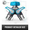 imageRAINPOINT Garden Hose Splitter 2 Way Heavy Duty Water Hose Y Spigot Splitter with Shutoff Valves 100 Metal Body Outdoor Faucet Splitter 19quot Extra Long Metal Handle 34quot GHT ThreadGreenBlue