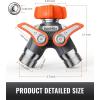 imageRAINPOINT Garden Hose Splitter 2 Way Heavy Duty Water Hose Y Spigot Splitter with Shutoff Valves 100 Metal Body Outdoor Faucet Splitter 19quot Extra Long Metal Handle 34quot GHT ThreadGreenOrange