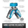 imageRAINPOINT Garden Hose Splitter 2 Way Heavy Duty Water Hose Y Spigot Splitter with Shutoff Valves 100 Metal Body Outdoor Faucet Splitter 19quot Extra Long Metal Handle 34quot GHT ThreadGreenBlue