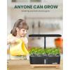 imageRAINPOINT Indoor Hydroponics Growing System13 Pods Hydroponic Garden Planter Vegetable Growing System Kit Kitchen for Women Hydro Garden Herb GrowerBrown