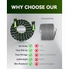 imageRAINPOINT Metal Garden Hoses for Yard 100 ft  Nokink 304 Water Hose 100ft with 10 mode Nozzle  Brass Connection Swivel Handle Flexible HoseLightweight Puncture50ft