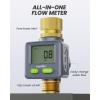 imageRAINPOINT Water Flow Meter with Brass Inlet ampamp Outlet 180 ScreenFlip Water Meter Measure GallonLiter Consumption for RV Filling Garden Watering Sprinkler and Hoze NozzleGray