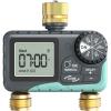 imageRAINPOINT 2 Zone Sprinkler Timer with Brass Inlet and Outlet  Water Timer for Garden Hose with Rain DelayManual WateringAutomatic Irrigation Controller System  Water Hose Timer for Yard LawnBrass