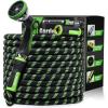 imageRAINPOINT Metal Garden Hoses for Yard 100 ft  Nokink 304 Water Hose 100ft with 10 mode Nozzle  Brass Connection Swivel Handle Flexible HoseLightweight Puncture75ft