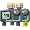 imageRAINPOINT Water Timer for Garden Hose  Sprinkler Timer with Brass Swivel  Rain DelayManual WateringAutomatic Irrigation Programmable Faucet Timer for Yard 2 Outlet2