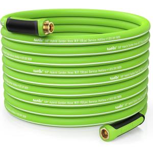 imageRAINPOINT Garden Hose 100ft  lightweight Heavy Duty Water Hose with Swivel Grip  Flexible Hybrid Rubber 58quot Male to Female100ft