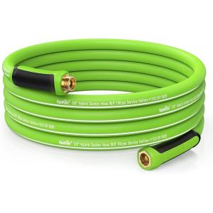 imageRAINPOINT Garden Hose 100ft  lightweight Heavy Duty Water Hose with Swivel Grip  Flexible Hybrid Rubber 58quot Male to Female25ft