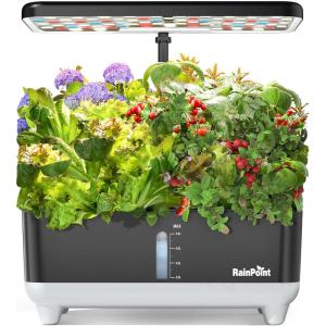 imageRAINPOINT Indoor Hydroponics Growing System13 Pods Hydroponic Garden Planter Vegetable Growing System Kit Kitchen for Women Hydro Garden Herb GrowerGray