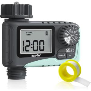 imageRAINPOINT Sprinkler Timer Outdoor Water Timer for Garden Hose Faucet Timer Programmable Watering Irrigation Timer with Rain DelayManual V2 2024 ReleasePlasticPlastic