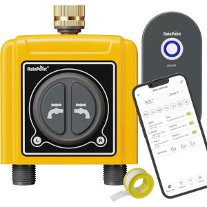 imageRAINPOINT Sprinkler Timer WiFi Hose Timer Smart Water Timer for Garden Drip Irrigation Controller System with WiFi Hub Automatic Manual Watering Alexa APP Voice Control V2