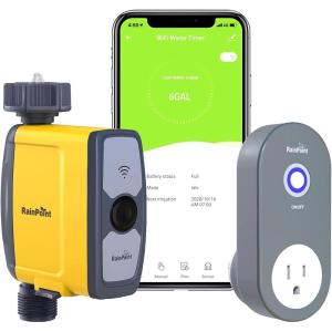 imageRAINPOINT Sprinkler Timer WiFi Water Timer Smart Hose Timer WiFi Sprinkler Controller Automatic Watering System Irrigation Water Valve APP ampamp Voice Control Weatherbased Auto Rain Delay For Garden