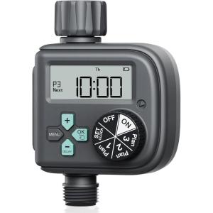 imageRAINPOINT Sprinkler Timer with 3 Independent Programs Water Timer with Rain DelayManualAutomatic Irrigation Timer System Waterproof Hose Timer 1 Outlet for Garden Lawn YardPlastic