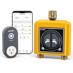 imageRAINPOINT WiFi Water Timer With Brass Inlet ampamp Outlet  Sprinkler Timer No Hub Required  Compatible With 24Ghz WiFi and TWG004WRF Hub Lot Number After 2021082 Zone Timer Brass Outlet