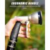 imageRAINPOINT Garden Hose Nozzle Heavy Duty Metal Water Hose Sprayer Nozzle with 9 Adjustable Spray Patterns High Pressure Hand Sprayer for Watering Plants Lawns Car and Pet Washing 2 BlackBlack