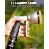 imageRAINPOINT Garden Hose Nozzle Heavy Duty Metal Water Hose Sprayer Nozzle with 9 Adjustable Spray Patterns High Pressure Hand Sprayer for Watering Plants Lawns Car and Pet Washing 2 BlackOrange