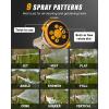 imageRAINPOINT Garden Hose Nozzle Heavy Duty Metal Water Hose Sprayer Nozzle with 9 Adjustable Spray Patterns High Pressure Hand Sprayer for Watering Plants Lawns Car and Pet Washing 2 BlackOrange
