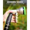 imageRAINPOINT Garden Hose Nozzle Heavy Duty Metal Water Hose Sprayer Nozzle with 9 Adjustable Spray Patterns High Pressure Hand Sprayer for Watering Plants Lawns Car and Pet Washing 2 BlackGreen
