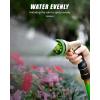 imageRAINPOINT Garden Hose Nozzle Heavy Duty Metal Water Hose Sprayer Nozzle with 9 Adjustable Spray Patterns High Pressure Hand Sprayer for Watering Plants Lawns Car and Pet Washing 2 BlackGreen