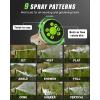 imageRAINPOINT Garden Hose Nozzle Heavy Duty Metal Water Hose Sprayer Nozzle with 9 Adjustable Spray Patterns High Pressure Hand Sprayer for Watering Plants Lawns Car and Pet Washing 2 BlackGreen