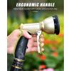 imageRAINPOINT Garden Hose Nozzle Hose Sprayer Nozzle with 9 Spray Patterns High Pressure Water Hose Nozzle Heavy Duty Metal Hand Sprayer Watering Plants and Lawn Car Washing Pet ShoweringGreenGreen