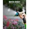 imageRAINPOINT Garden Hose Nozzle Hose Sprayer Nozzle with 9 Spray Patterns High Pressure Water Hose Nozzle Heavy Duty Metal Hand Sprayer Watering Plants and Lawn Car Washing Pet ShoweringBlue