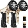 imageRAINPOINT Garden Hose Nozzle Hose Sprayer Nozzle with 9 Spray Patterns High Pressure Water Hose Nozzle Heavy Duty Metal Hand Sprayer Watering Plants and Lawn Car Washing Pet ShoweringGrey 2pcs