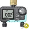 imageRAINPOINT Sprinkler Timer 2 Outlet Water Timer for Garden Hose Programmable Drip Irrigation Timer for Yard Outdoor Watering Rain DelayManualAutomatic System Controller 25quot LCD V2Metal