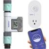 imageRAINPOINT WiFi Water Flow Meter with Wireless Gateway Smart Water Meter for Garden Hose Flow Meter GPM Water Usage RV Pool Filling Outdoor Irrigation Watering Fits for Any Hoses Faucets Nozzles
