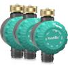 imageRAINPOINT 3Pack Mechanical Sprinkler Timer with Brass Swivel Water Timer for Garden Hose Waterproof Hose Timer for Watering 1 Outlet No Batteries Required Green