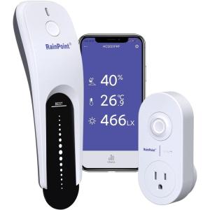 imageRAINPOINT Soil Moisture Meter Smart 3in1 Soil MoistureTemperatureLight Tester with Reliable Data Wireless Soil Moisture Sensor with WiFi Hub for Garden Lawn Farm Indoor ampamp Outdoor APP Control