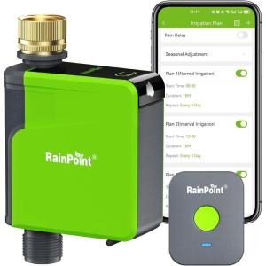 imageRAINPOINT WiFi Hose Timer Brass Inlet Smart Sprinkler Timer for Watering WiFi Water Timer for Garden Hose with Hub APP ampamp Voice Control Automatic Irrigation System for Lawns and YardWater Timer with WiFi Hub
