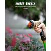 imageRAINPOINT Garden Hose Nozzle Hose Sprayer Nozzle with 9 Spray Patterns High Pressure Water Hose Nozzle Heavy Duty Metal Hand Sprayer Watering Plants and LawnOrangeOrange