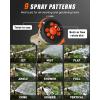 imageRAINPOINT Garden Hose Nozzle Hose Sprayer Nozzle with 9 Spray Patterns High Pressure Water Hose Nozzle Heavy Duty Metal Hand Sprayer Watering Plants and LawnOrangeOrange