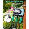 imageRAINPOINT Sprinkler Timer 4 Outlets Hose Timer with Brass Inlet with Rain DelayManualAutomatic Controller System Programmable Digital for Lawn Yard 4 ZoneSky Blue