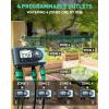 imageRAINPOINT Sprinkler Timer 4 Outlets Hose Timer with Brass Inlet with Rain DelayManualAutomatic Controller System Programmable Digital for Lawn Yard 4 ZoneSky Blue