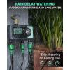 imageRAINPOINT Sprinkler Timer 4 Outlets Hose Timer with Brass Inlet with Rain DelayManualAutomatic Controller System Programmable Digital for Lawn Yard 4 ZoneSky Blue