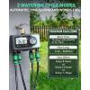 imageRAINPOINT Sprinkler Timer 4 Outlets Hose Timer with Brass Inlet with Rain DelayManualAutomatic Controller System Programmable Digital for Lawn Yard 4 ZoneSky Blue