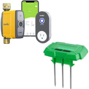 imageRAINPOINT WiFi Water Timer for Garden Hose Brass Outlet ampamp Inlet with Wireless Soil Moisture SensorBuild Automated Irrigation Systems