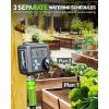imageRAINPOINT Sprinkler Timer with Brass Inlet and Outlet  2025 Upgraded Digital Hose Timer Featuring 3 Programs Rain Delay Manual and Automatic Watering System for Garden and Yard Irrigation
