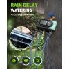 imageRAINPOINT Sprinkler Timer 2 Outlets Hose Timer with Brass Inlet with Rain DelayManualAutomatic Controller System Programmable Digital for Lawn Yard 2 ZoneSky Blue