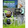 imageRAINPOINT Sprinkler Timer 2 Outlets Hose Timer with Brass Inlet with Rain DelayManualAutomatic Controller System Programmable Digital for Lawn Yard 2 ZoneSky Blue