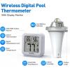 imageRAINPOINT AntiFog 360 Reading 3 Large Letters Displays Wireless Digital Pool Thermometer FloatingDualLayer IP68 Waterproofing Remote Temperature Monitor Easy Read Hot Tub SPA Inflatable PoolPinkWhite
