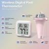 imageRAINPOINT AntiFog 360 Reading 3 Large Letters Displays Wireless Digital Pool Thermometer FloatingDualLayer IP68 Waterproofing Remote Temperature Monitor Easy Read Hot Tub SPA Inflatable PoolPinkPink