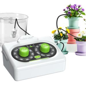 imageRAINPOINT BeginnerFriendly Automatic Plant Waterer Indoor for Pot PlantIP54 Waterproof Outdoor Patio Drip Irrigation System Germination Device Kit Adjustable Water Output Vacation for 1015 Plants