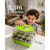 image:imageRAINPOINT 2 Pack Seed Starter Tray with Grow Light2  12Cell Indoor Seed Starter KitFlexible Silicone Designed Seedling Starter TraysGermination Tray with Humidity Dome amp Lids Reusable1 Pack
